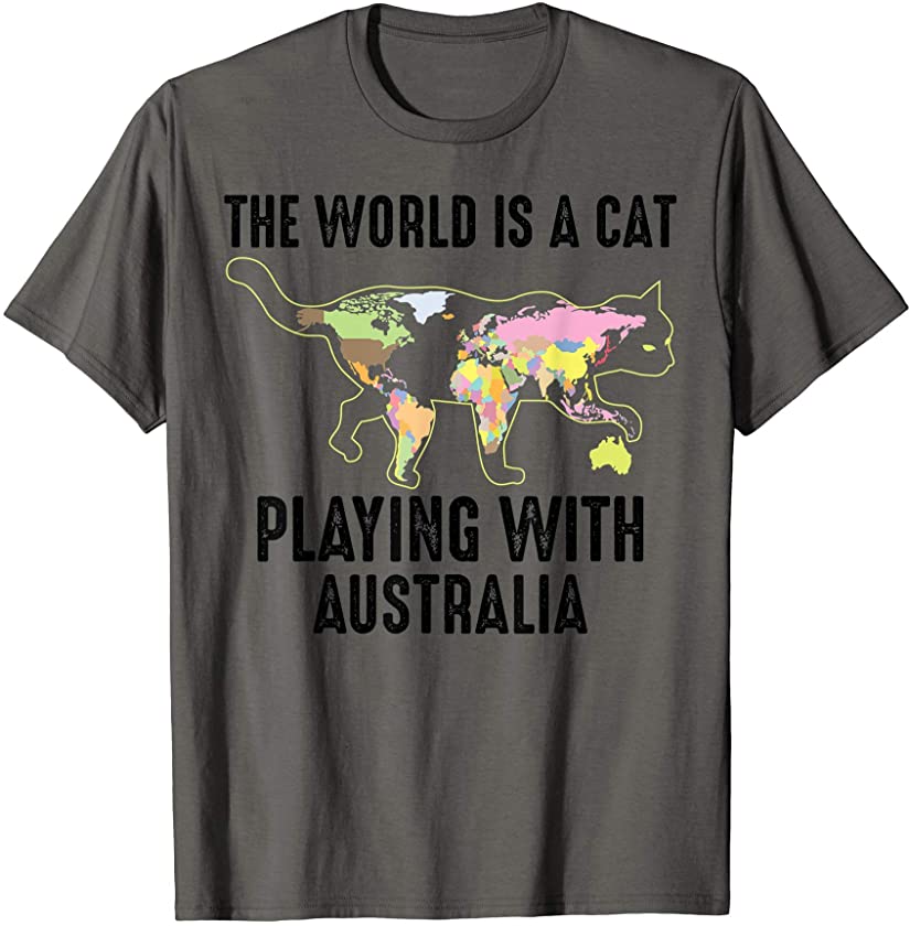 Cool World Cat Playing Australia | Funny Kitten Joke Gift T-Shirt