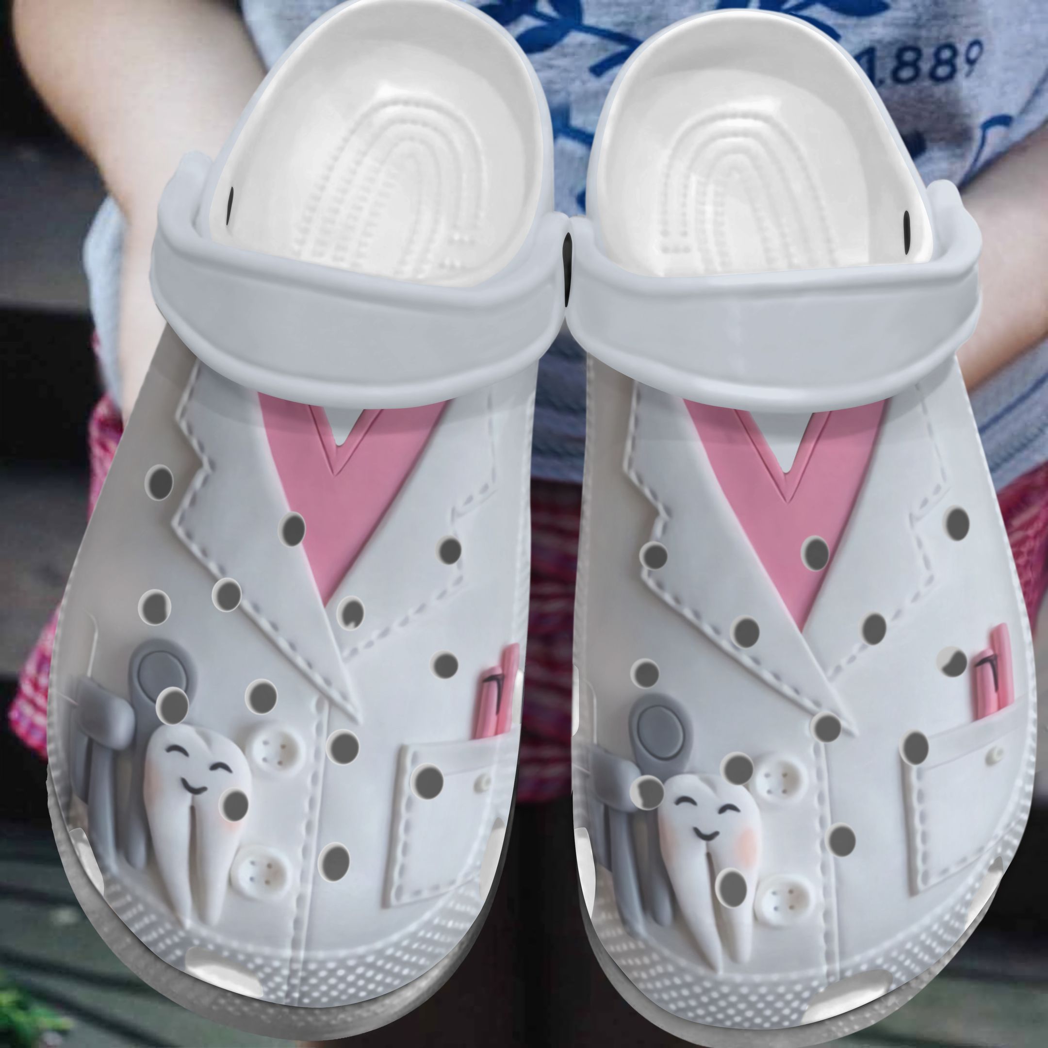 Dentist Clog White Dental Uniform Crocs Crocband Clog – Jamestees Store