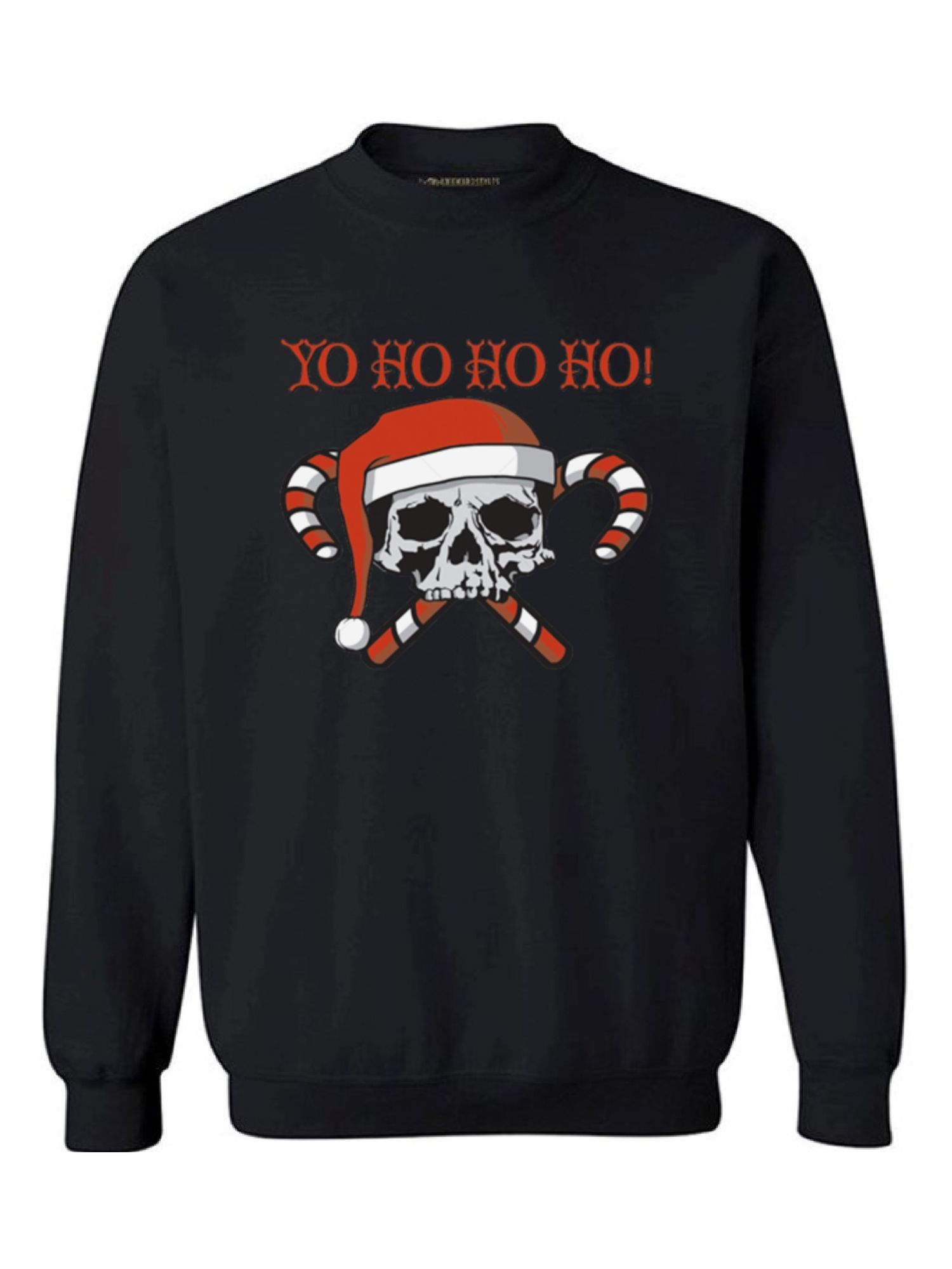 Styles Yo Ho Ho Ho Christmas Sweatshirt Holiday Sweater Xmas Gifts Christmas Sweatshirt For Men For Women Skull And Crossbones Candy Canes Santa Ugly Christmas Sweater Holiday Sweatshirt