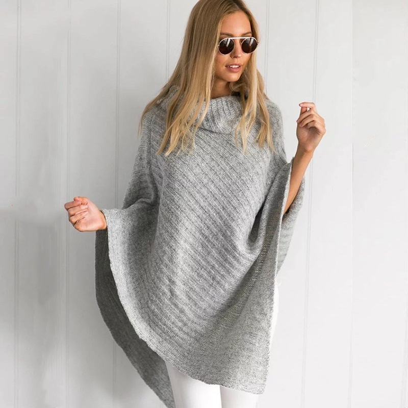 Spring Autumn Women Sweaters Poncho Knitting Capes Cloak Femme Sweater Irregular Hem Tassels Coat Loose Knitted Pullovers alx