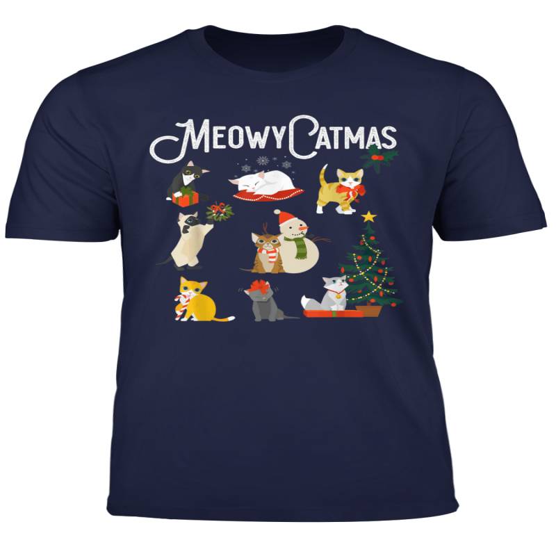 Meowy Catmas Christmas Kittens Cute Holiday Graphic T Shirt