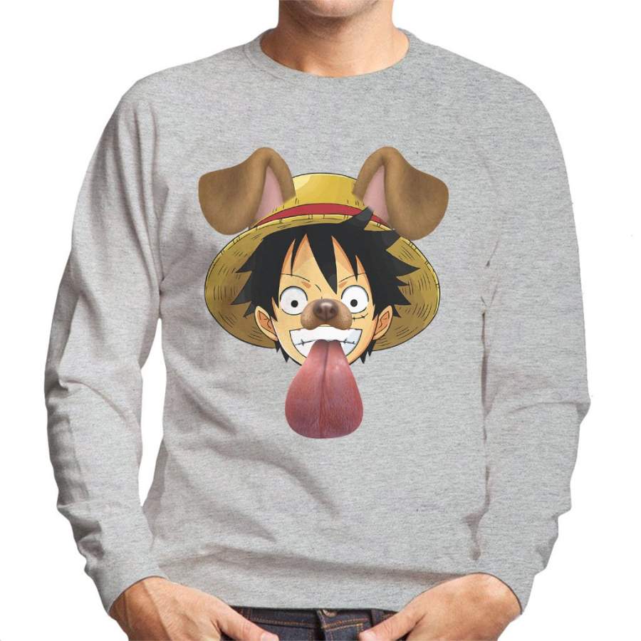 One Piece Monkey D Luffy Dog Snapchat Filter Men’s Sweatshirt