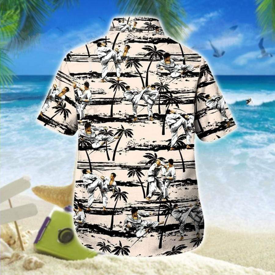 Hawaiian Aloha Shirts Karate Black Palm Tree – Fashion Store