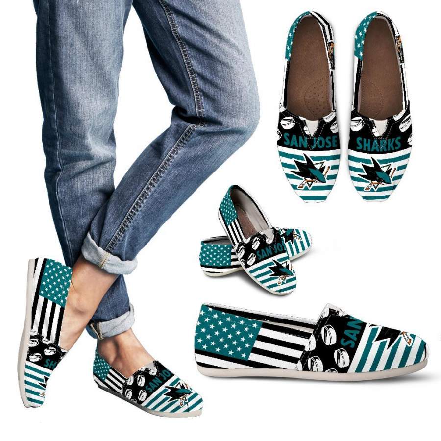 American Flag San Jose Sharks Casual Shoes