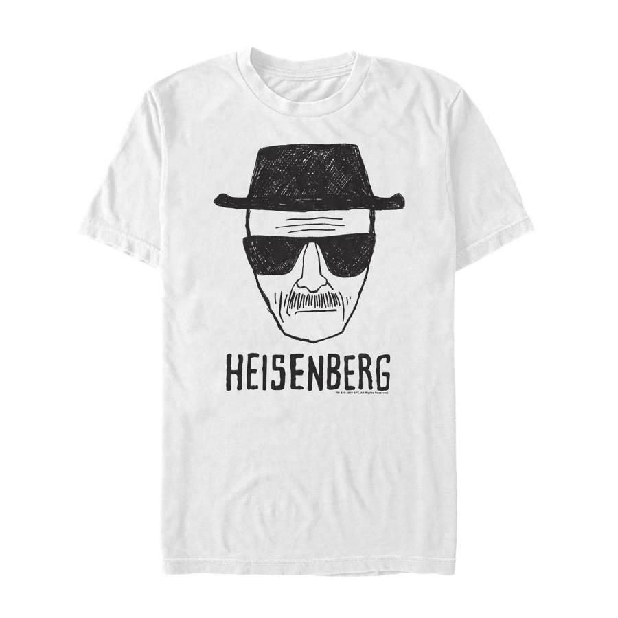 Breaking Bad Men’s Heisenberg Sketch  T Shirt White