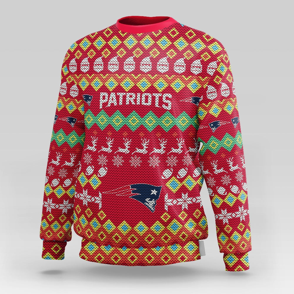 New England Patriots Colorful Christmas Sweatshirt