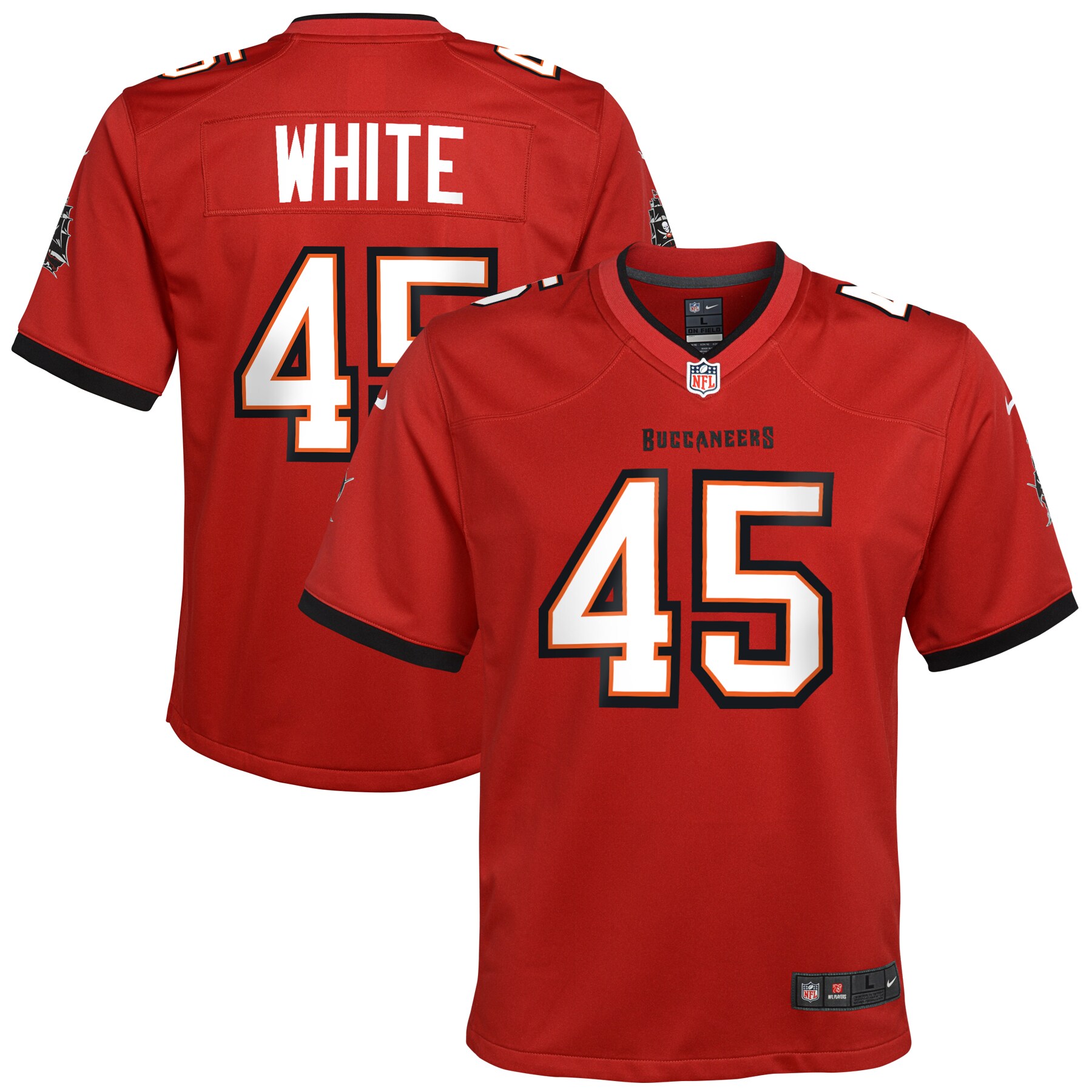 Devin White Tampa Bay Buccaneers Youth Game Jersey – Red