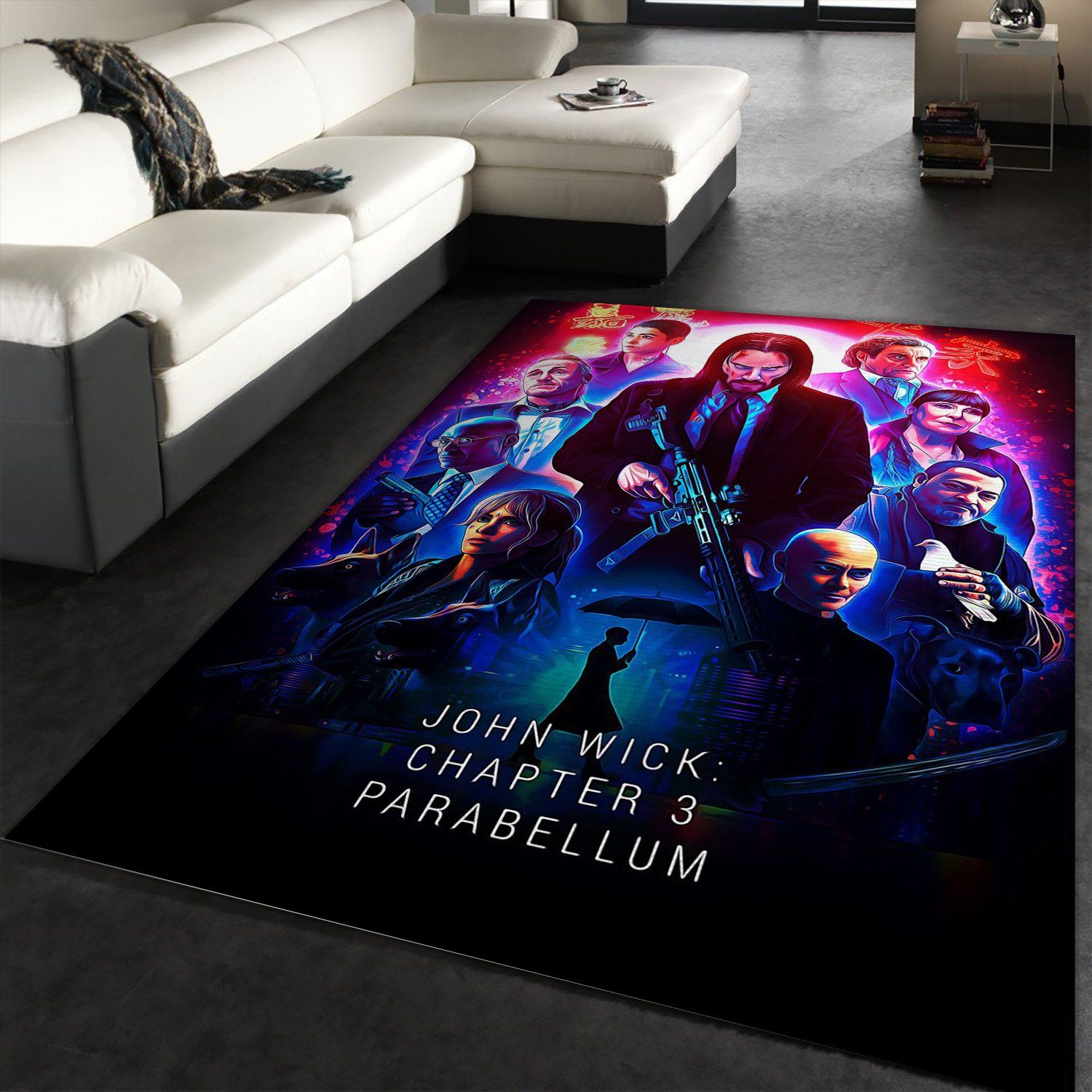 John Wick Parabellum Area Rug Art Painting Movie Rugs US Gift Decor