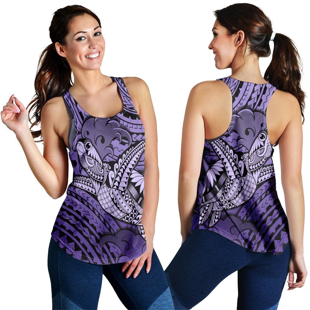 Hawaiian Turtle Wave Racerback Tank News Style Purple Ah Ha42907