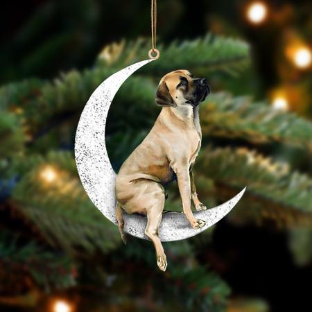 English Mastiff-Sit On The Moon-Two Sided Ornament