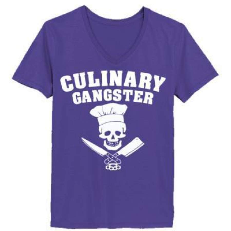 AGR Culinary Gangster Chef – Ladies’ V-Neck T-Shirt