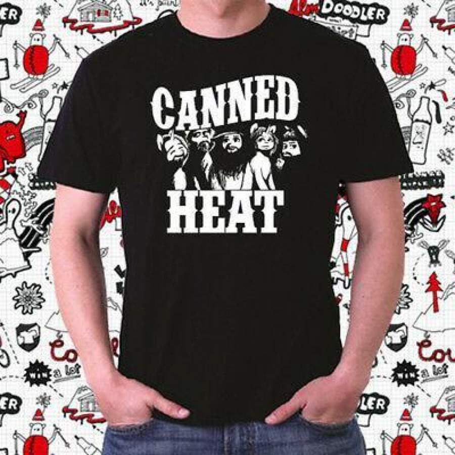 Canned Heat Rock Band Logo Men’S Black T-Shirt