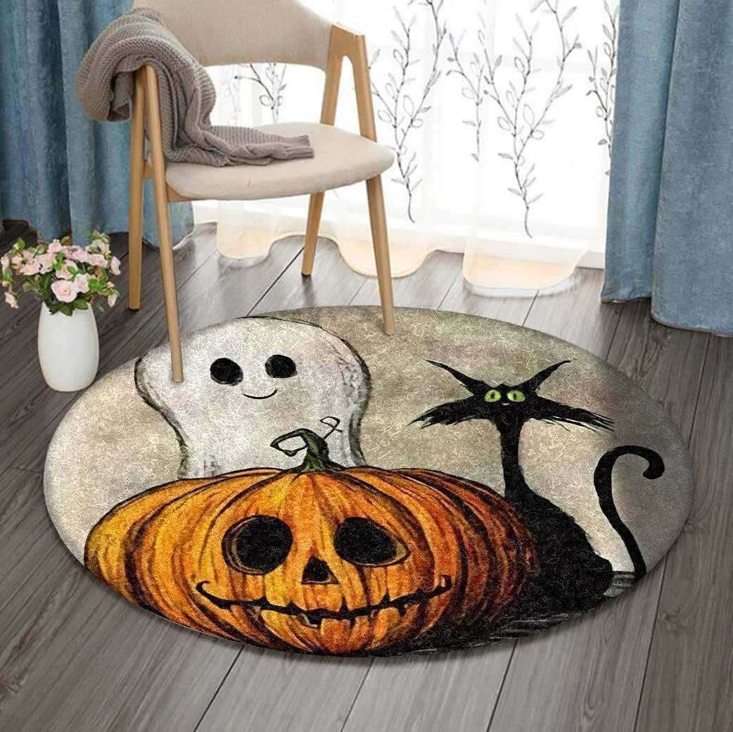 Cat Halloween RCDD81F66051 Round Rug BEVR3107