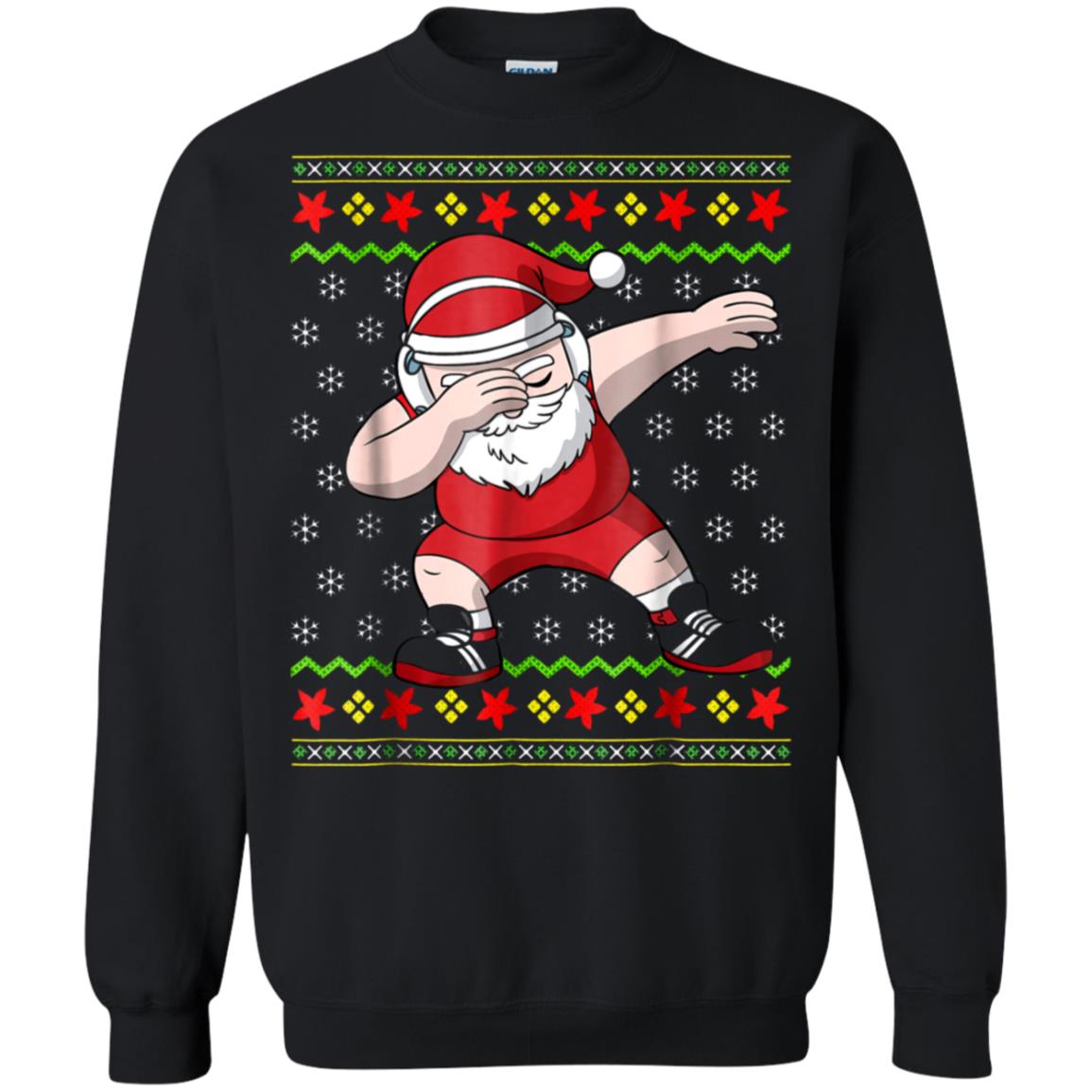 Ugly Christmas Sweater T Shirt Santa Claus Wrestling Gift Display Sweatshirt –