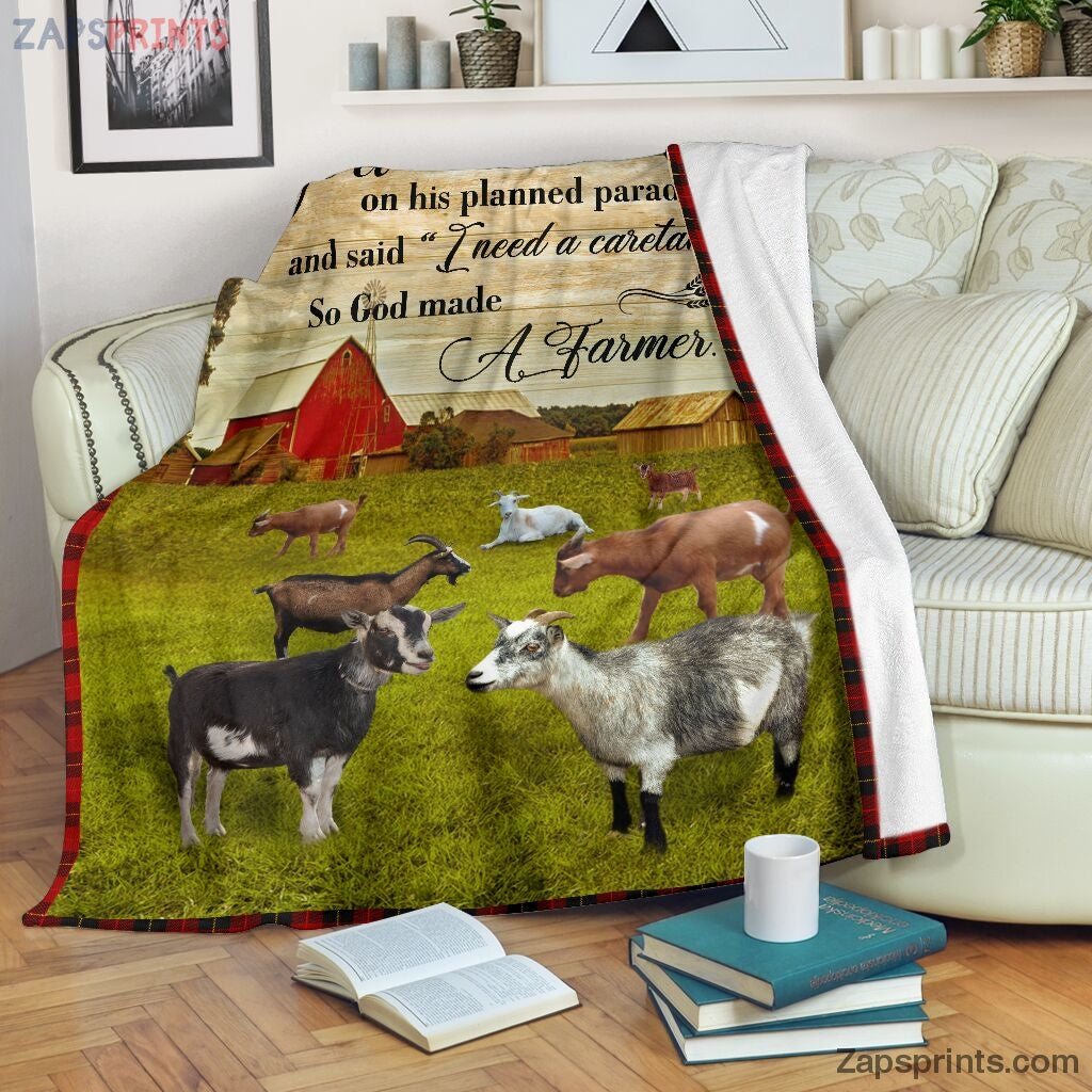 So God Made A Farmer Goat Blanket – Cool Gift Ideas