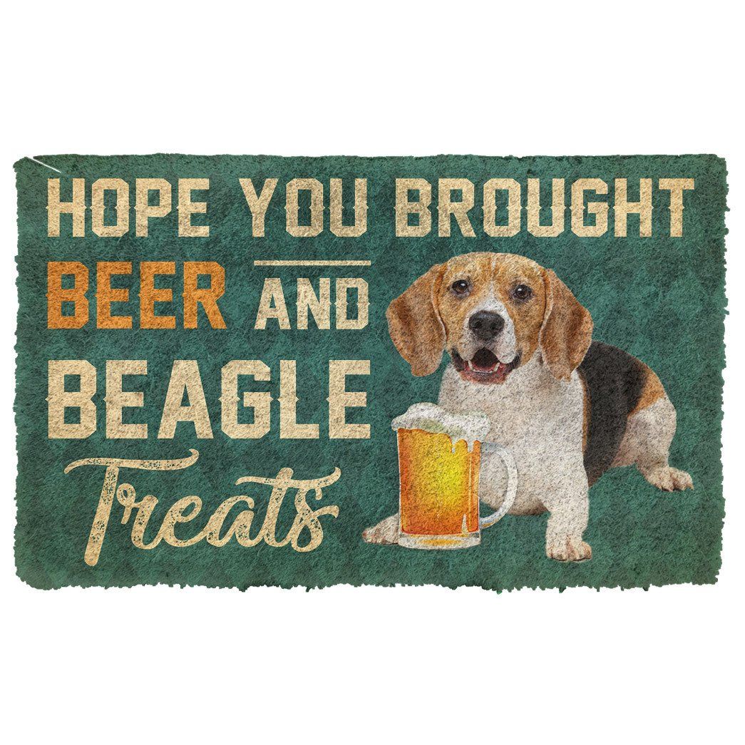 3D Hope You Brought Beer And Beagle Treats Doormat