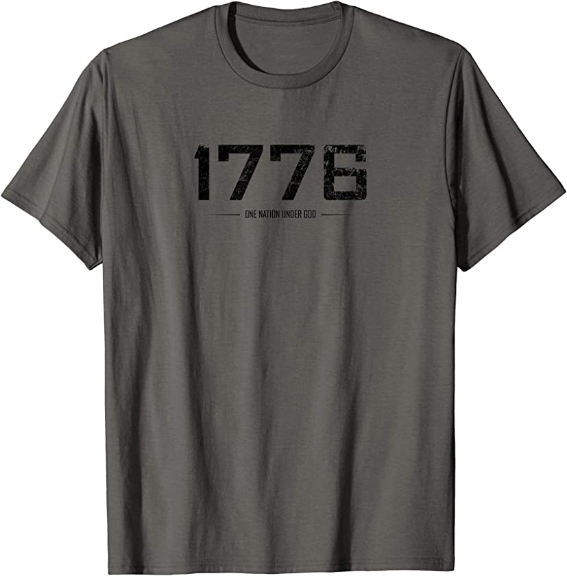 1776: One Nation Under God T-Shirt with black vintage finish