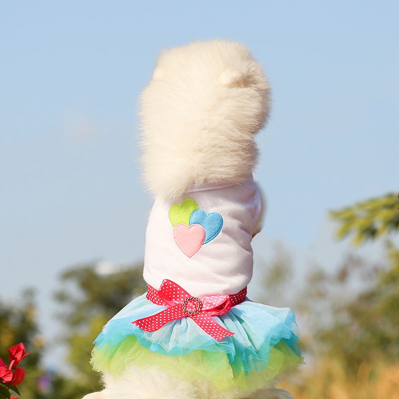 Puppy Pet Dogs Clothes Summer Dog Costume Sling Sweetly Princess Dress Teddy Party Birthday Decor Bow Knot Dress Puppy Costume alx