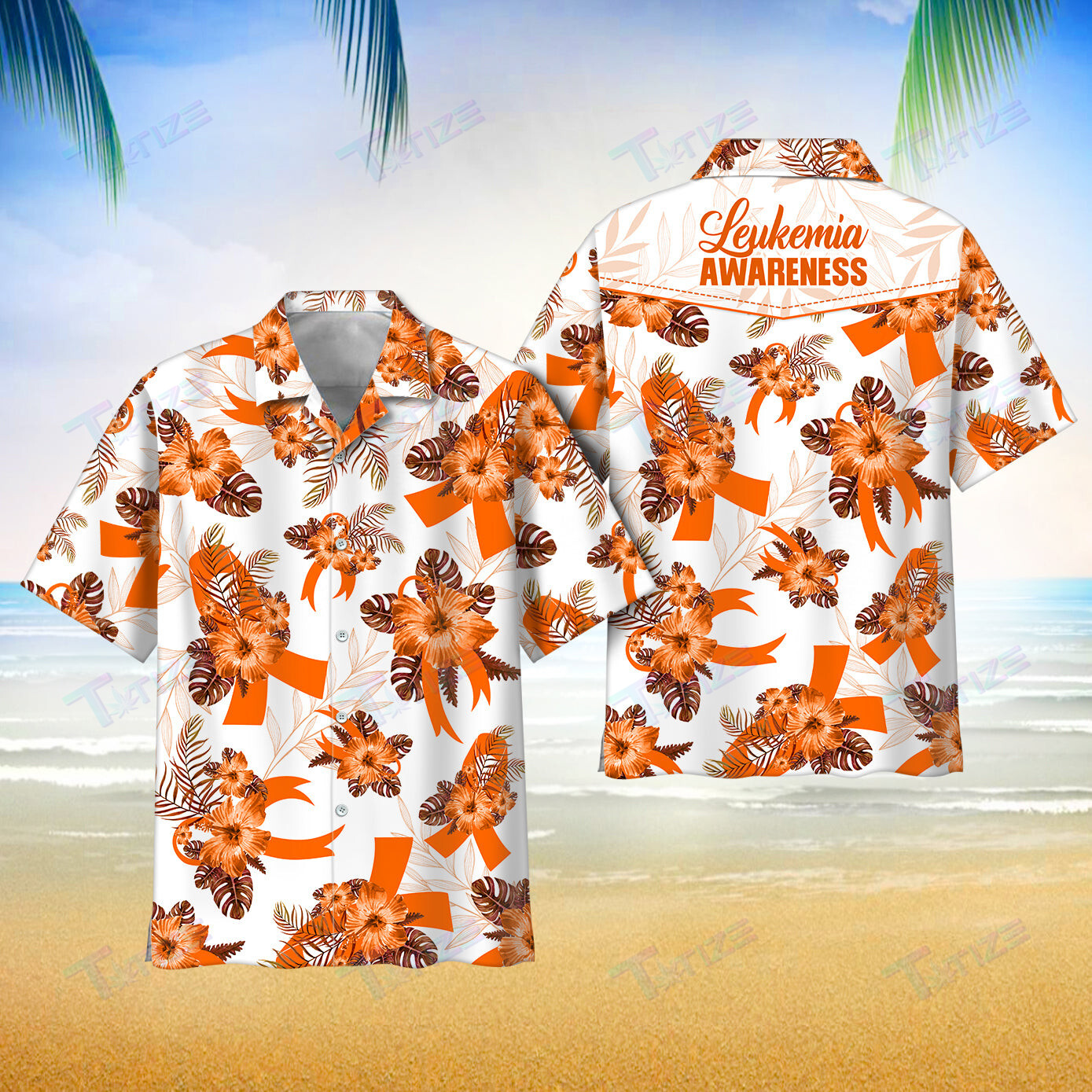 Leukemia Awareness Aloha All Over Printed Hawaii Shirt Size S Ha104738