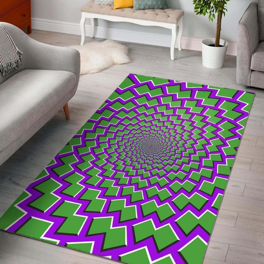 Green Shapes Moving Optical Illusion Rug TTVNFRU DNNTVN