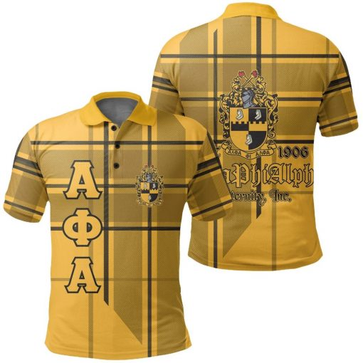 Alpha Phi Alpha Est 1906 Crest Black Line Polo Shirt