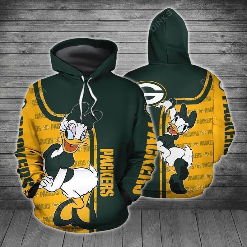 Daisy Duck Green Bay Packers 74 Gift For Fan 3D T Shirt Sweater Zip Hoodie Bomber Jacket