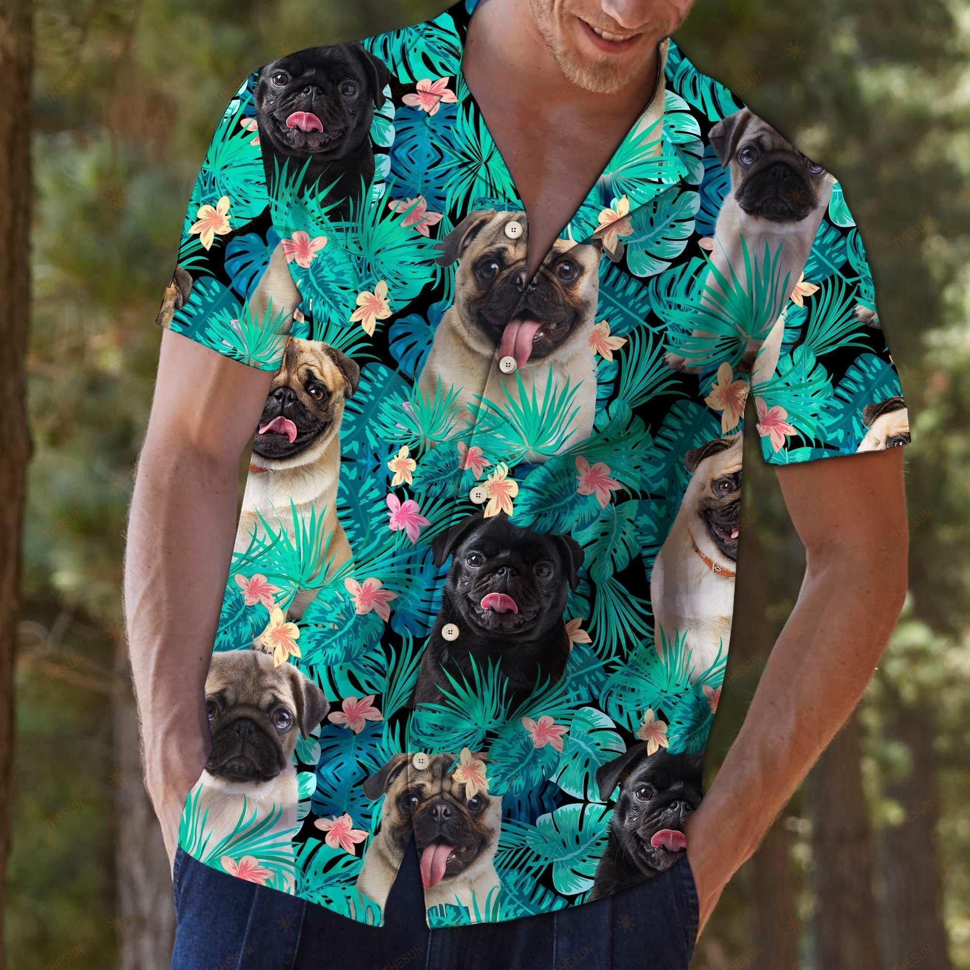 Pug Tropical Hawaiian Shirt Ha56083