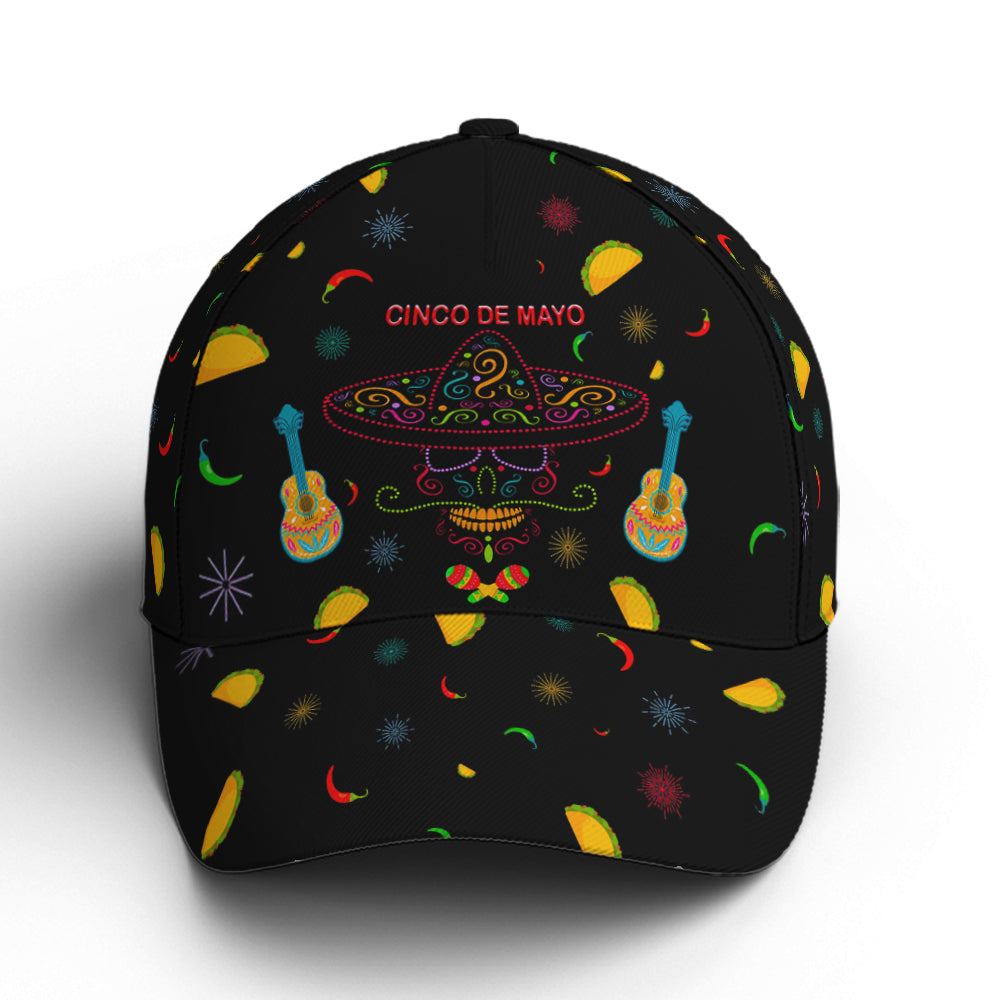 Cinco De Mayo Neon Sugar Skull Baseball Cap Coolspod