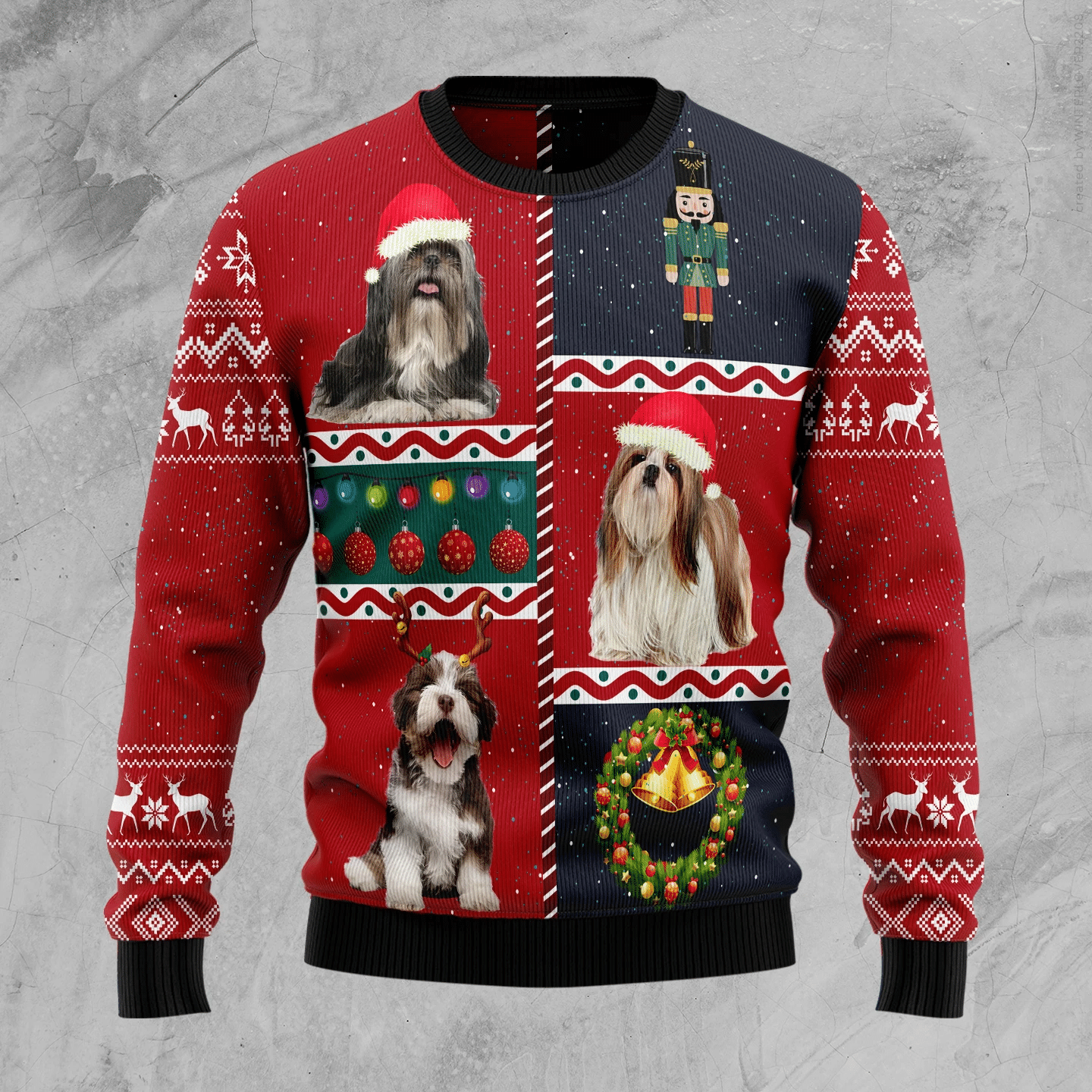 Shih Tzu Vintage Christmas Ugly Sweater