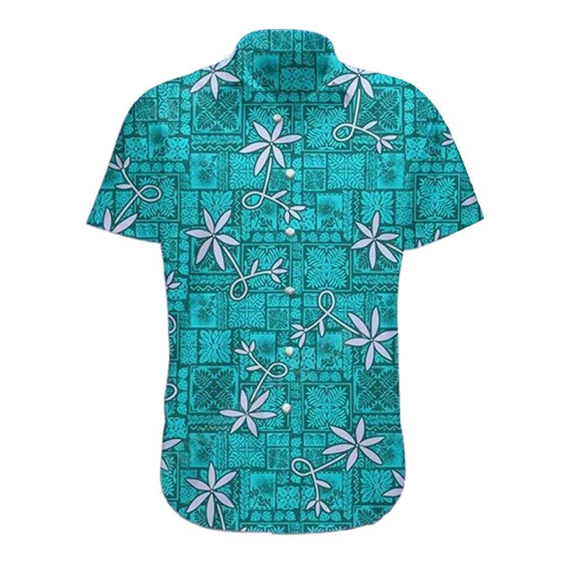 Gearhumans Elv Prl Blue Hawaiian Shirt Ha11870