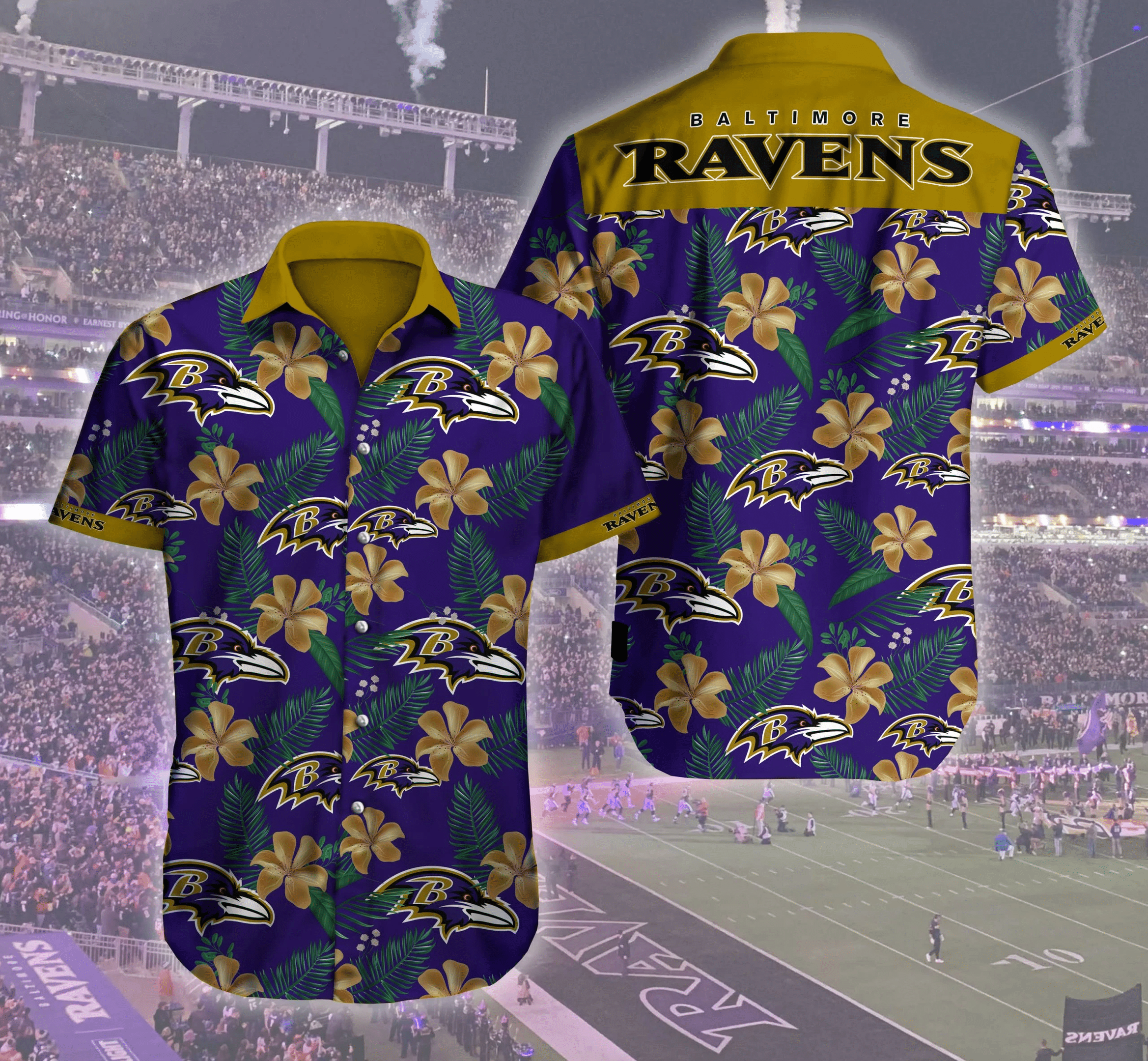 Baltimore Ravens 3D Logo Summer For Men All Over Printed Hawaiian Shirt Size S – 5Xl