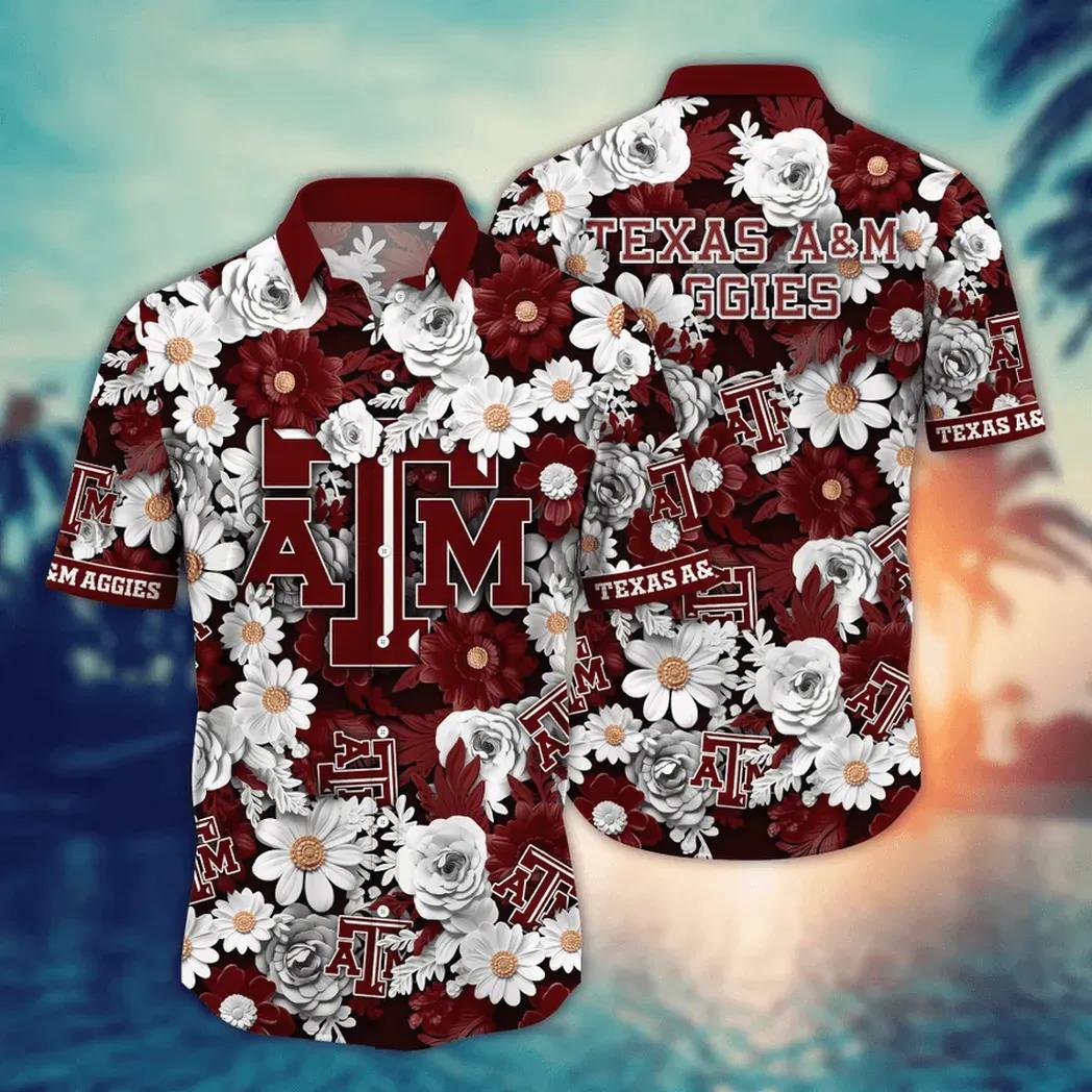 Texas A&M Aggies Ncaa Flower Aloha Hawaiian Shirt 8, Ncaa Hawaiian Shirt