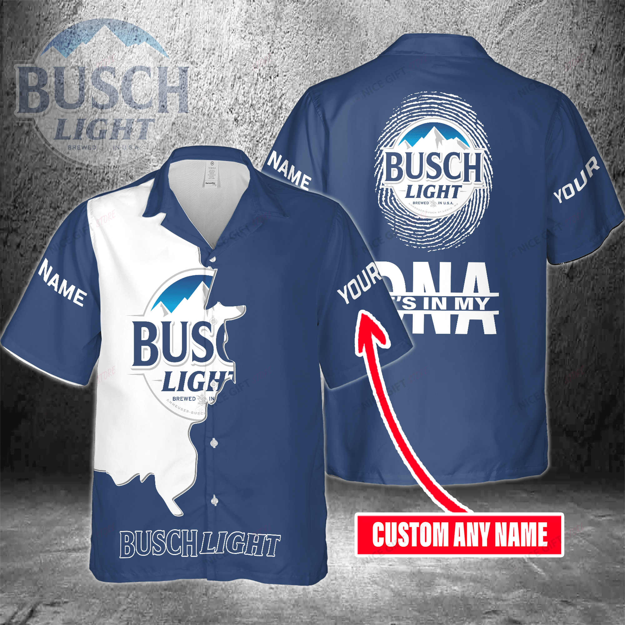 Busch Light Custom Name It’S In My Dna Hawaiian Shirt 3Hs-S6W7