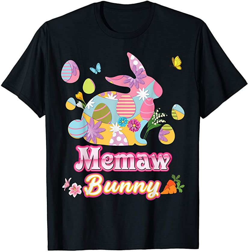 Memaw Bunny Cute Easter Eggs Family Matching Egg Hunt Day T-Shirt