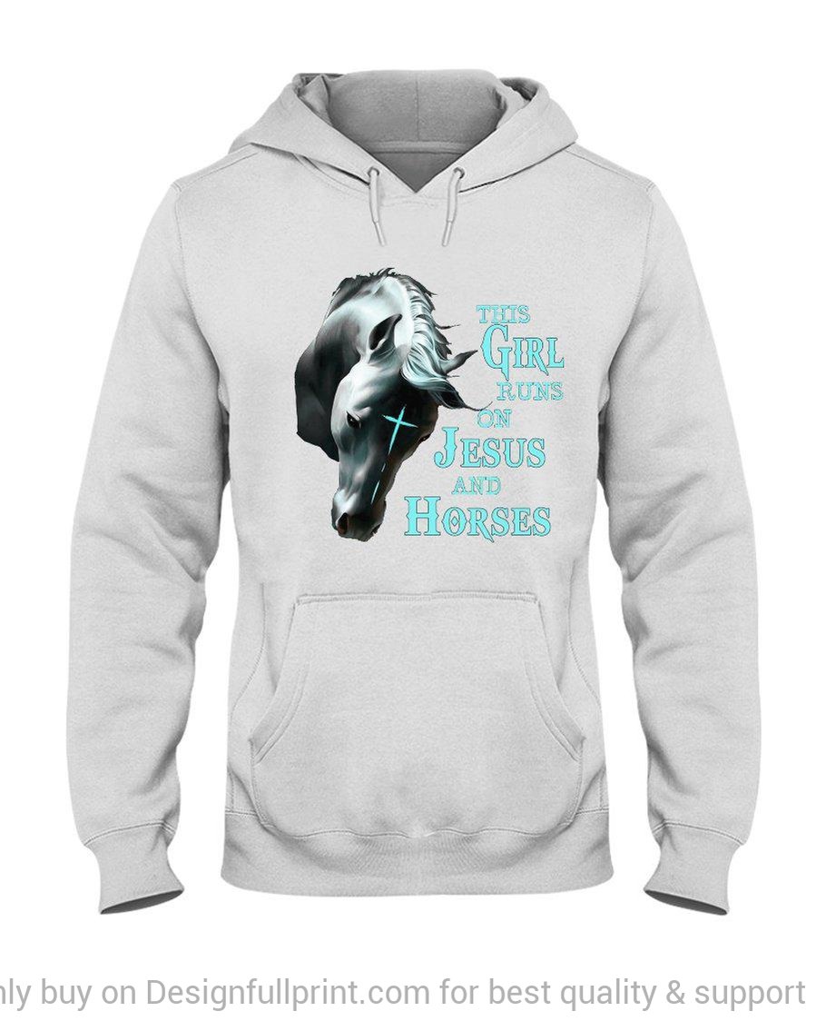 Gift For Christian This Girl Runs On Jesus And Horses Unisex Hoodie Hg