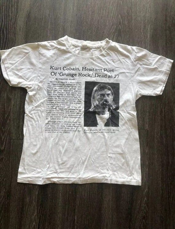 Vintage 1994 Nirvana Kurt Cobain Shirt Rare Grunge Shirt