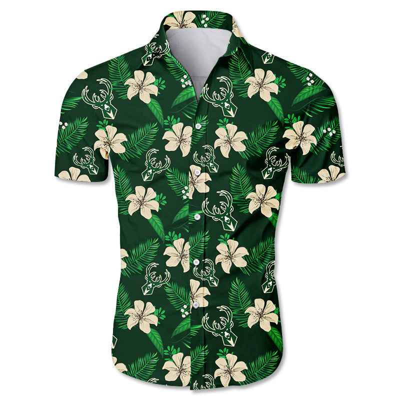 Milwaukee Bucks Hawaii Shirt Small Flowers Ha86957