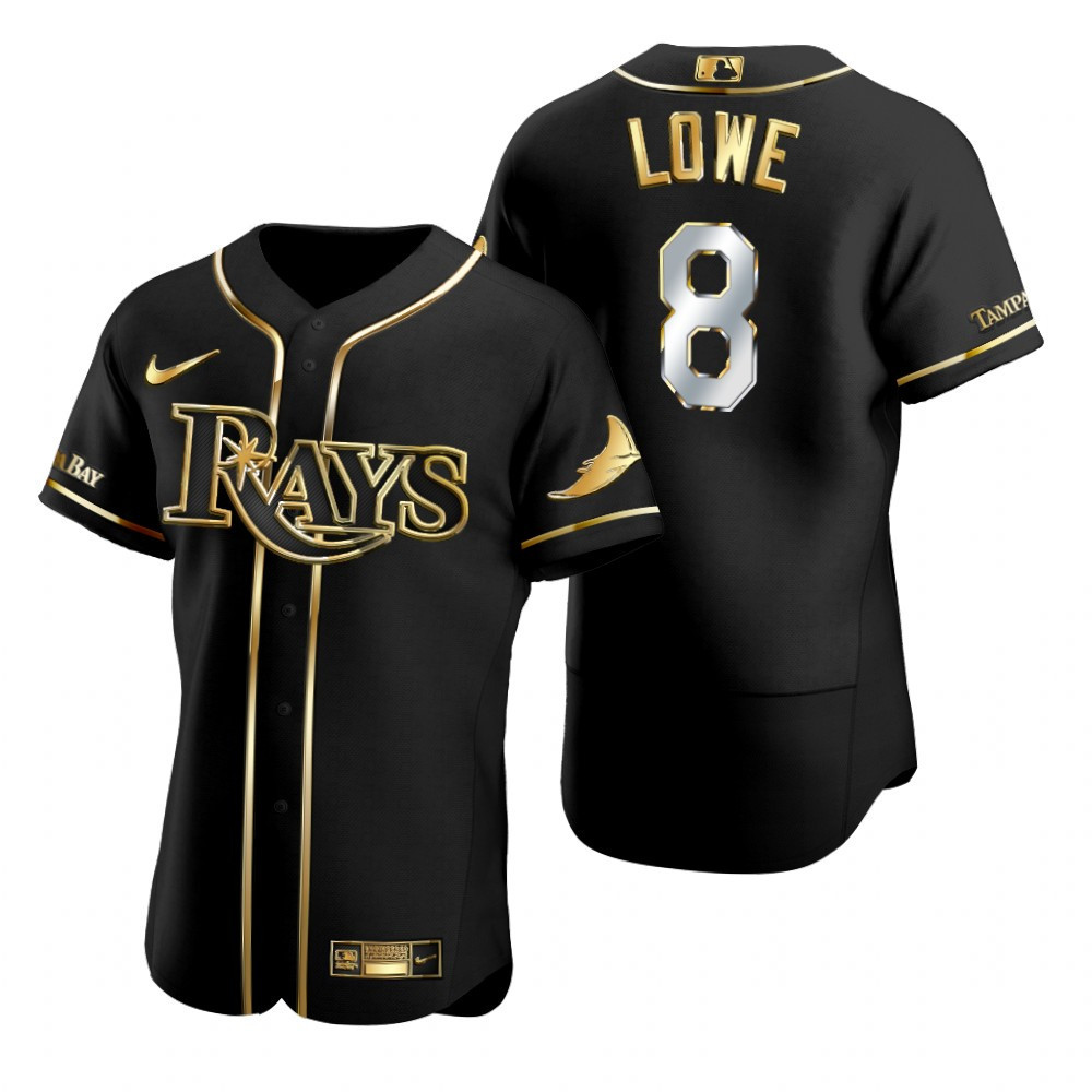 Tampa Bay Rays #8 On Lowe MLB Golden Brandedition Black Jersey Gift For Rays Fans