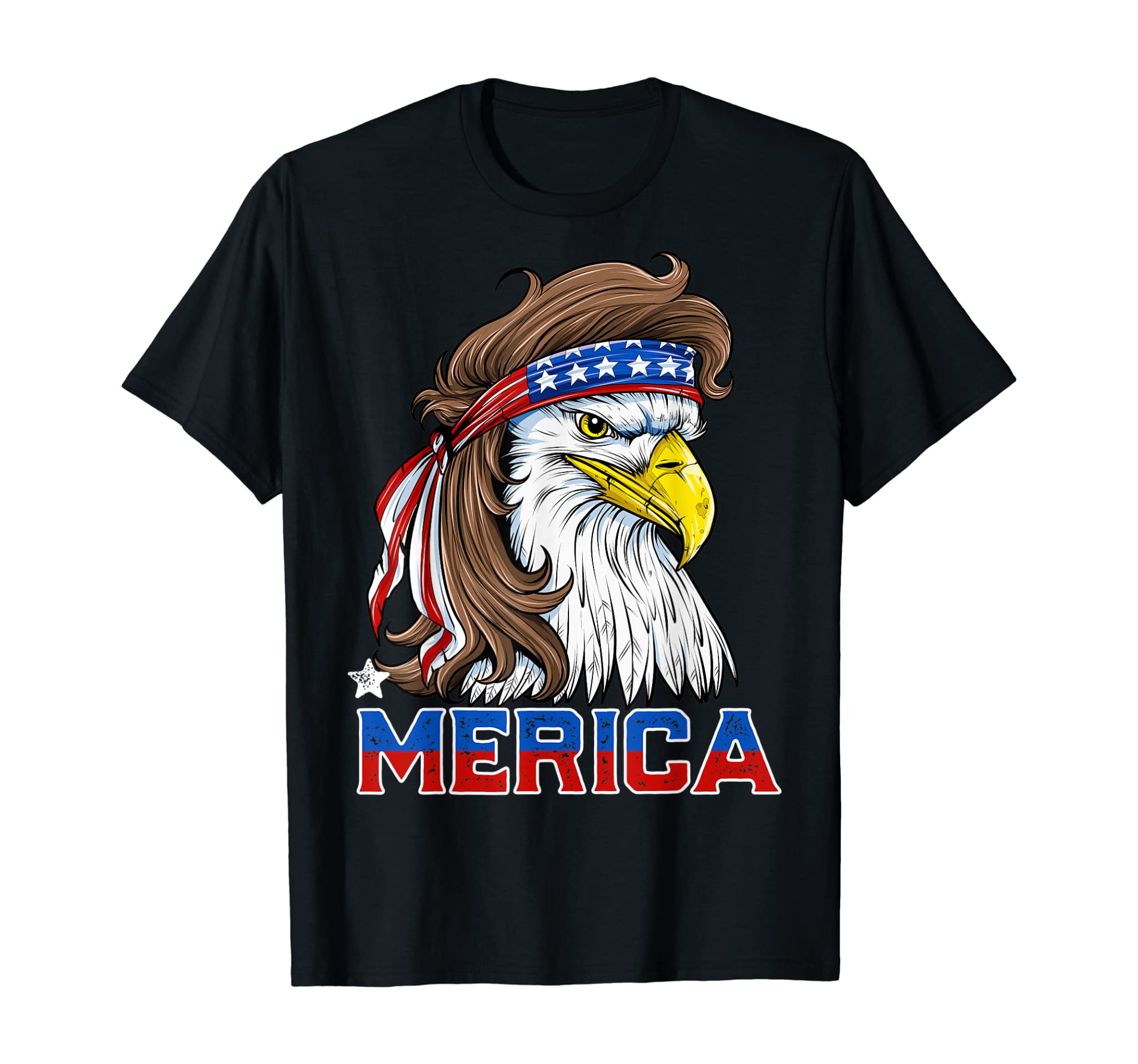 Eagle Mullet Merica Shirt Men 4th of July American Flag USA T-Shirt