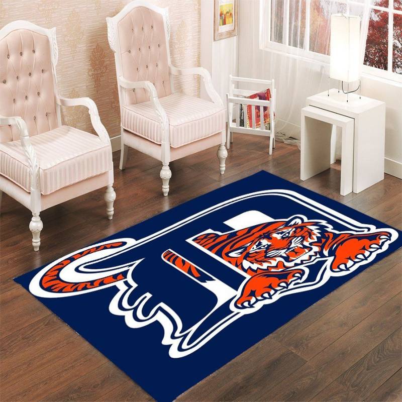 DETROIT TIGERS BLUE LIVING ROOM CARPET RUGS