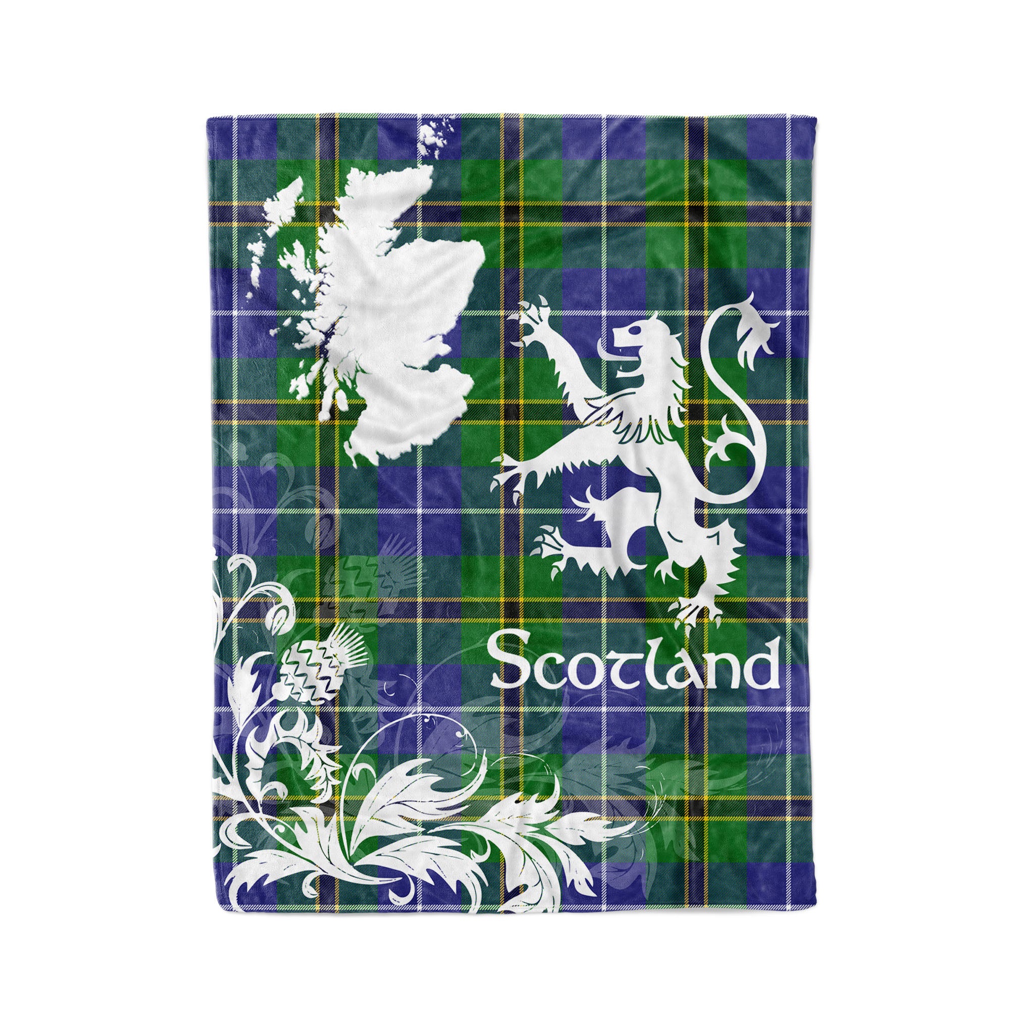 Tartan Plaid Fleece Blanket Tartan Blanket Thistle And Lion Scottish Clan Turnbull Hunting Plaid Blanket