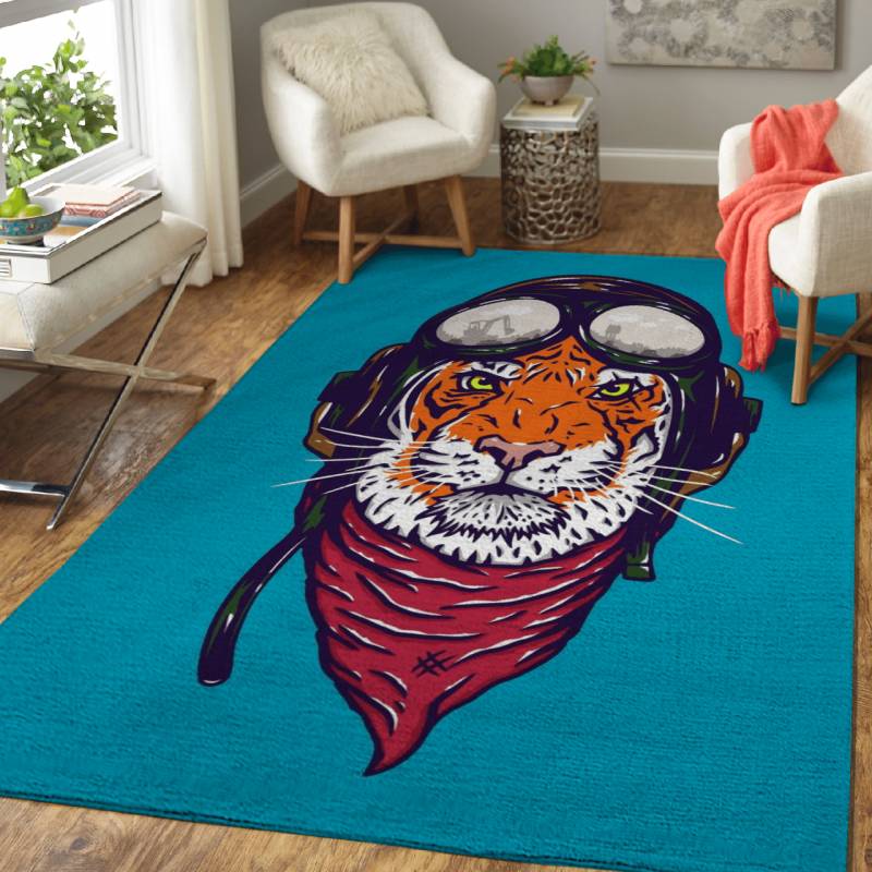 TIGER WATCHING  – Animals Area Rug Carpet