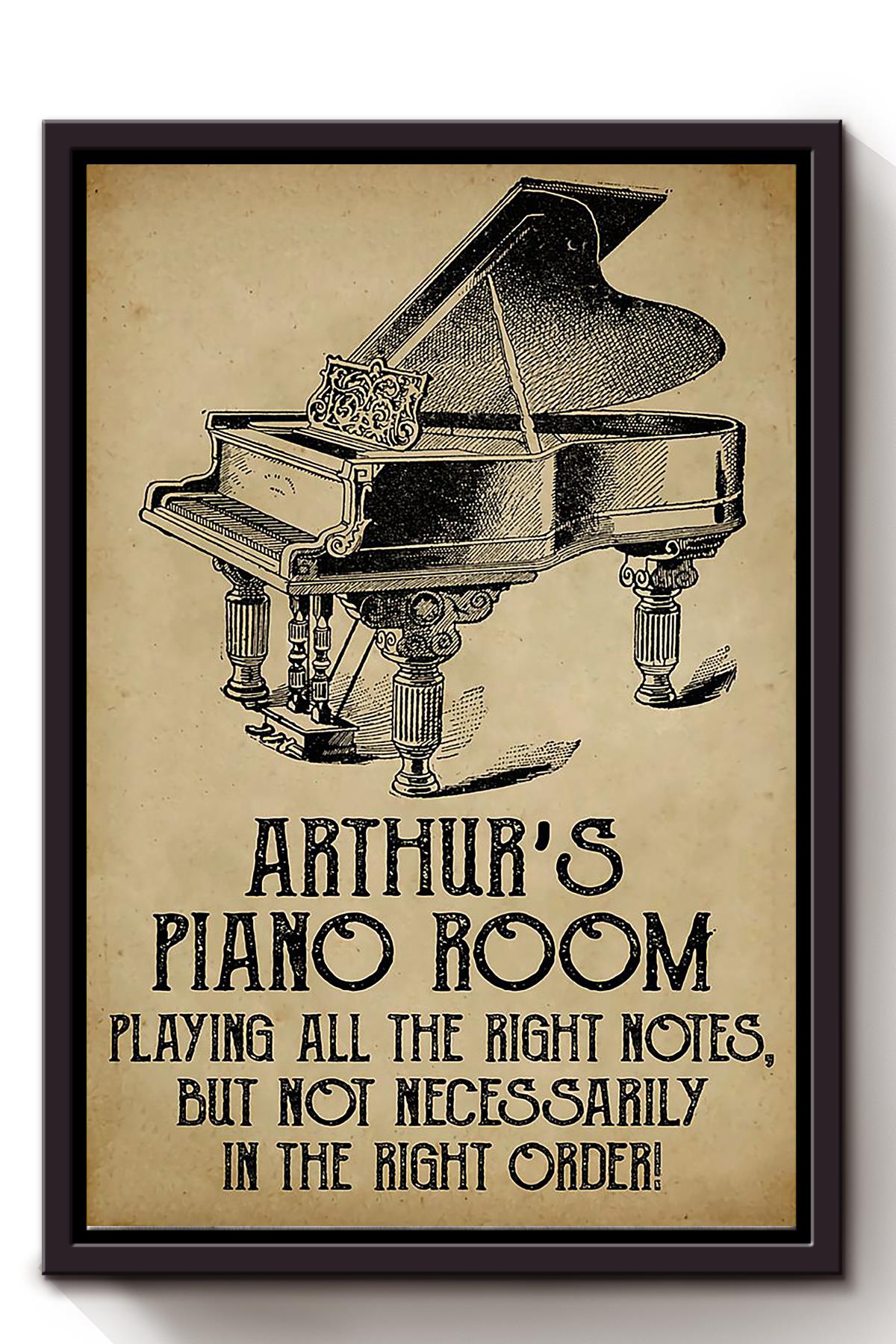 Arthurs Piano Room Piano Wall Art For Pianist Music Theatre Home Decor Framed Matte Canvas