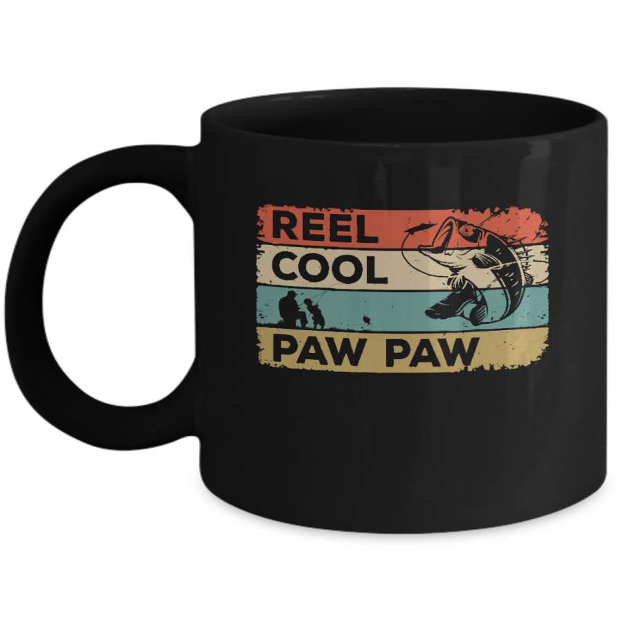 Vintage Reel Cool Paw Paw Fish Fishing Fathers Day Mug