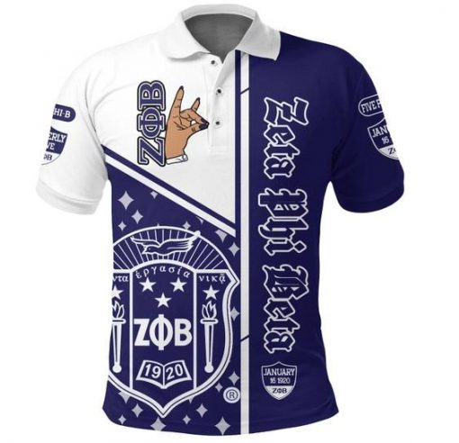 Zeta Phi Beta 1920 Sorority Official Shield Hand Sign Polo Shirt