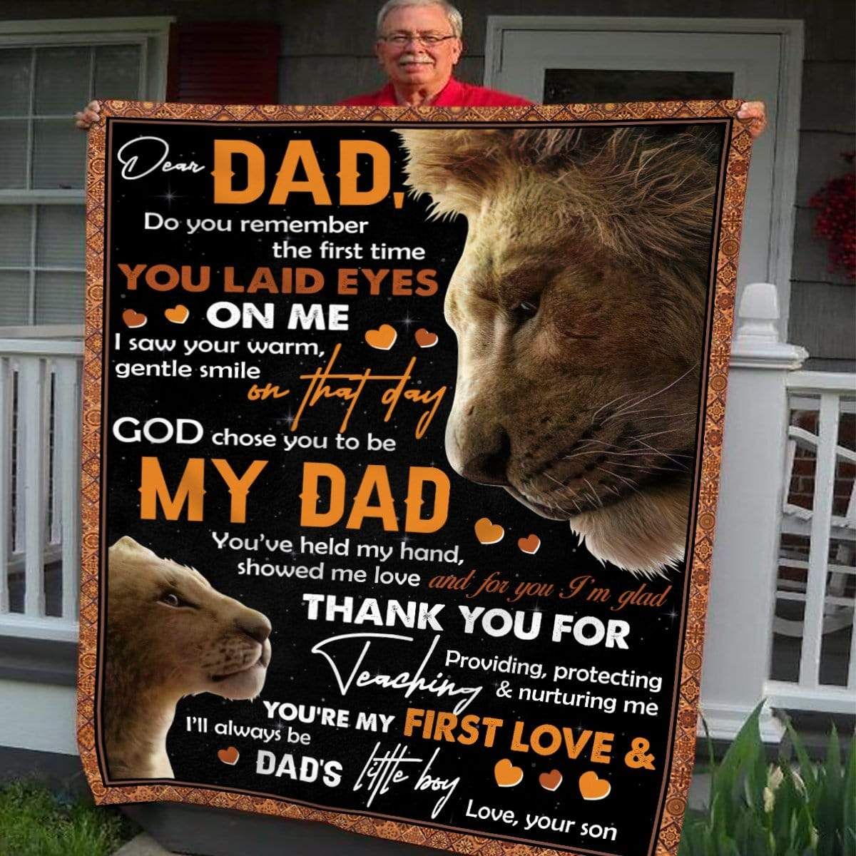 Thank For Teaching Nuturing Me Gift For Lion Dad Fleece Blanket