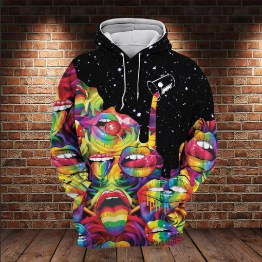 Lgbt Rainbow Color Mouths Candy Graphic 3D All Over Print