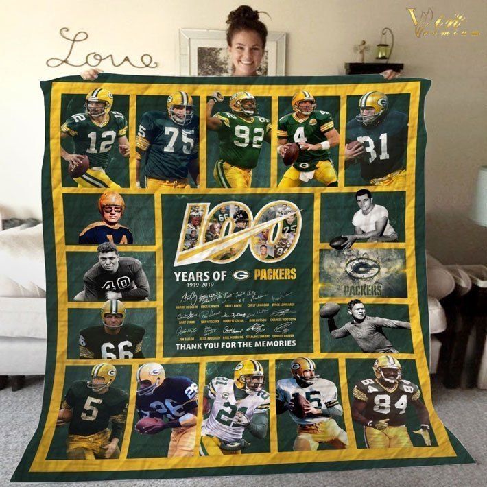 Ll 100 Years Of Green Bay Packers Quilt Blanket