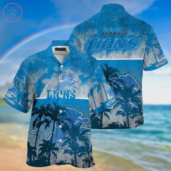 Gift For Husband Dad Detroit Lions Palm Hawaii Shirt Ha70783