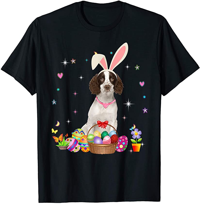 Cute Cavalier King Easter Day Bunny Eggs Easter Womens T-Shirt